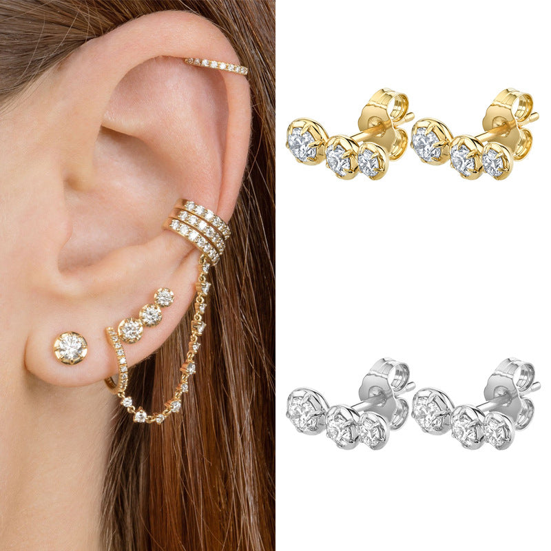 White zircon earrings