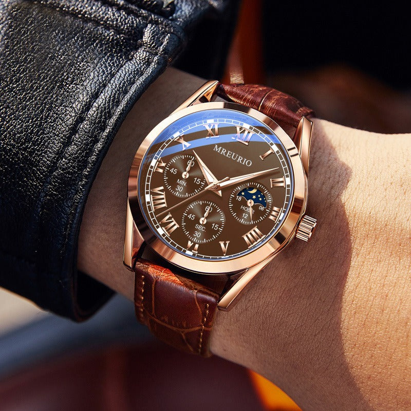 Men's Leather Belt Quartz Watch