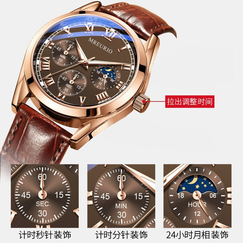 Men's Leather Belt Quartz Watch