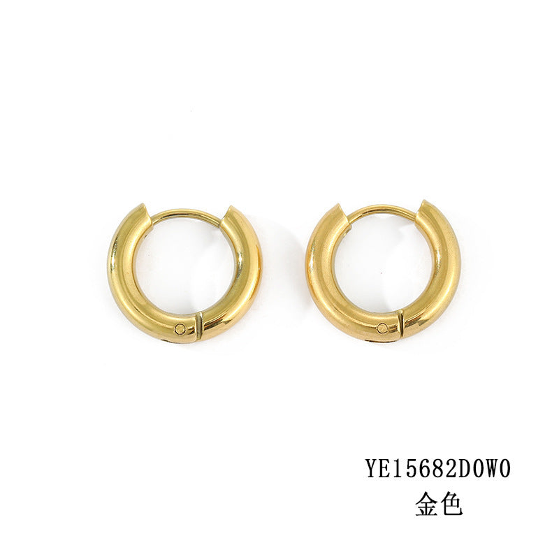 Stainless Steel Circle Earring Set