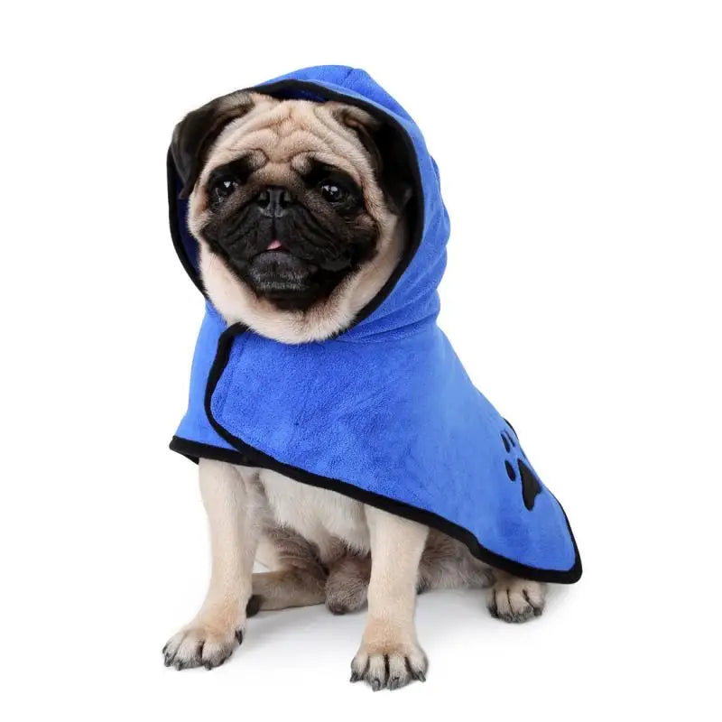 Pet Bath Towel Dog Bathrobe XS-XL For Small Medium Large Dogs Super Absorbent Pet Drying Towel Dog Towel Pet Supplies